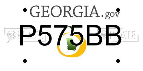 P575BB Georgia License Plate