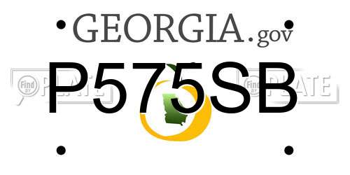P575SB Georgia License Plate