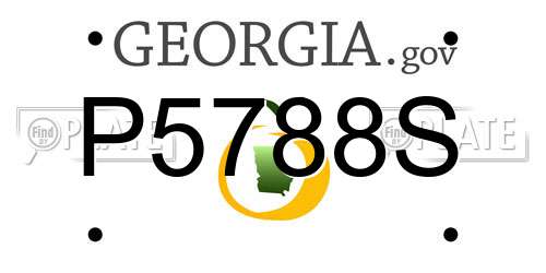 P5788S Georgia License Plate
