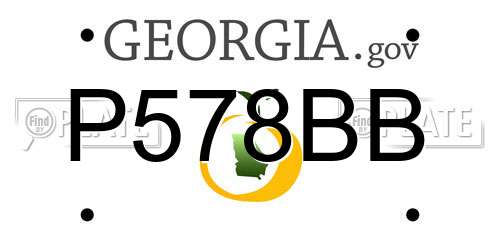 P578BB Georgia License Plate