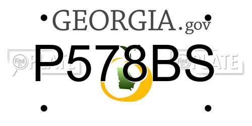 P578BS Georgia License Plate