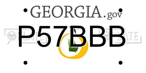 P57BBB Georgia License Plate