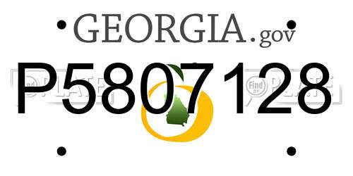 P5807128 Georgia License Plate