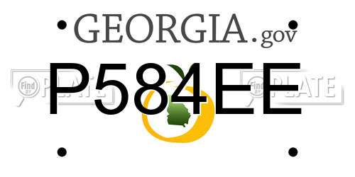 P584EE Georgia License Plate