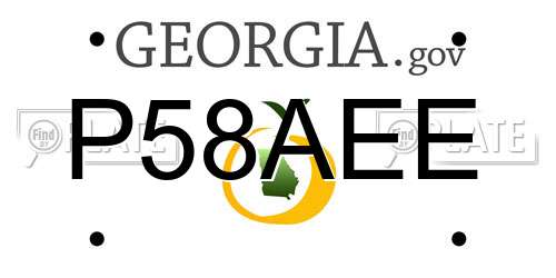 P58AEE Georgia License Plate