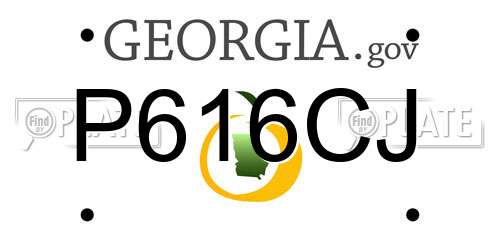 P616CJ Georgia License Plate