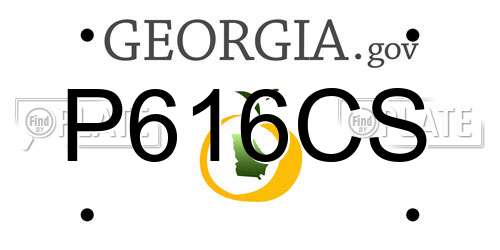P616CS Georgia License Plate