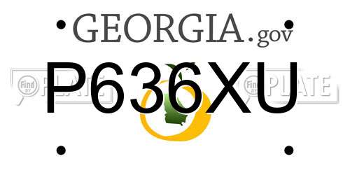 P636XU Georgia License Plate