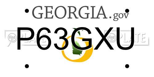 P63GXU Georgia License Plate
