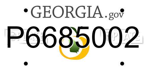 P6685002 Georgia License Plate