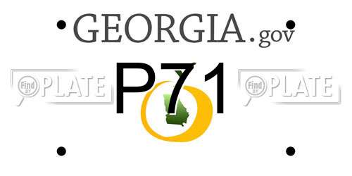 P71 Georgia License Plate