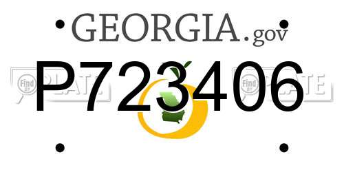 P723406 Georgia License Plate