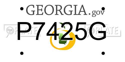 P7425G Georgia License Plate