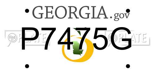P7475G Georgia License Plate
