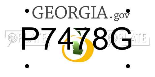 P7478G Georgia License Plate