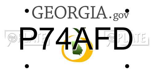 P74AFD Georgia License Plate