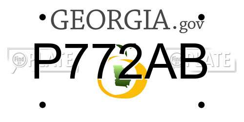 P772AB Georgia License Plate