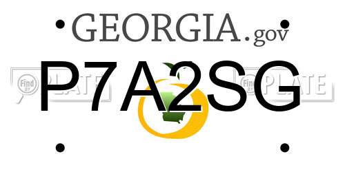 P7A2SG Georgia License Plate