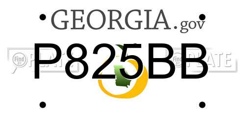 P825BB Georgia License Plate