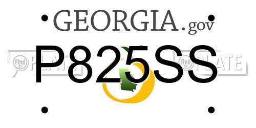 P825SS Georgia License Plate