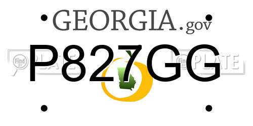 P827GG Georgia License Plate