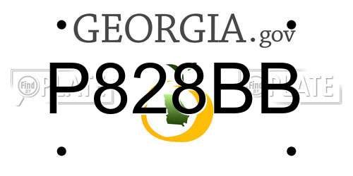 P828BB Georgia License Plate
