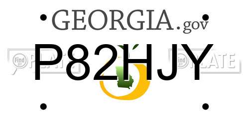P82HJY Georgia License Plate