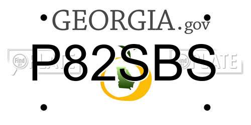 P82SBS Georgia License Plate