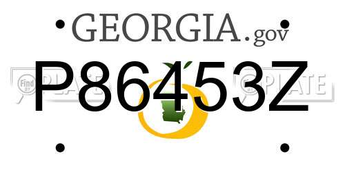 P86453Z Georgia License Plate