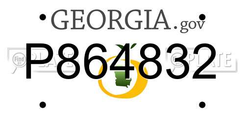 P864832 Georgia License Plate