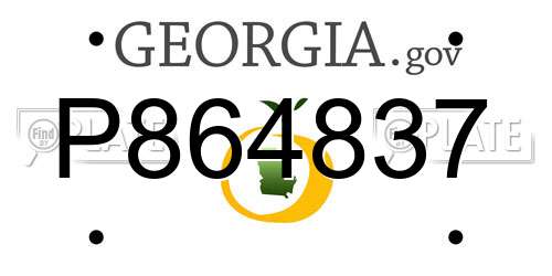 P864837 Georgia License Plate