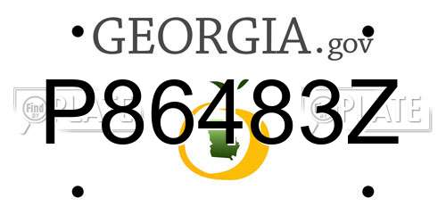 P86483Z Georgia License Plate
