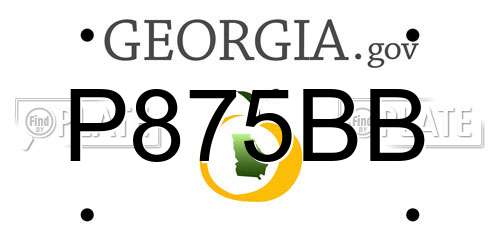 P875BB Georgia License Plate