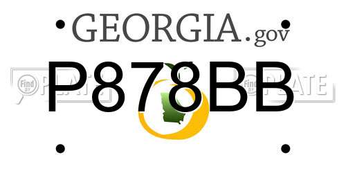 P878BB Georgia License Plate