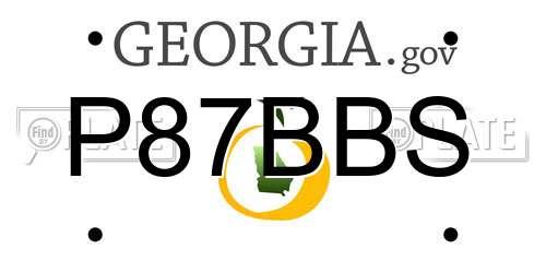 P87BBS Georgia License Plate