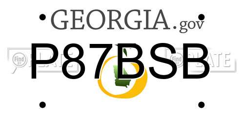 P87BSB Georgia License Plate