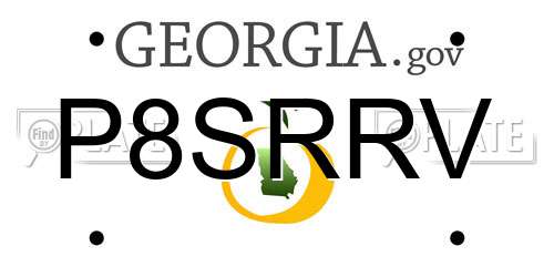 P8SRRV Georgia License Plate