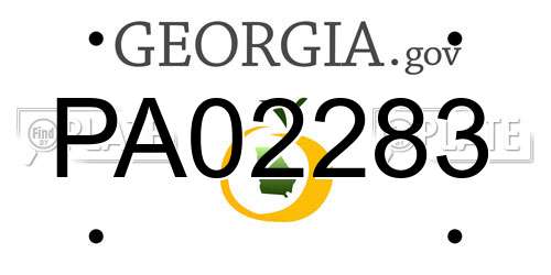 PA02283 Georgia License Plate