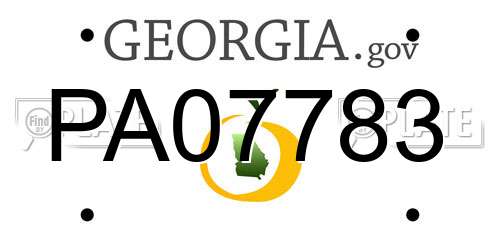 PA07783 Georgia License Plate