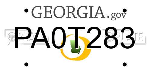 PA0T283 Georgia License Plate
