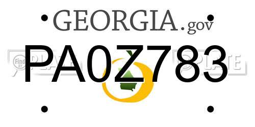 PA0Z783 Georgia License Plate