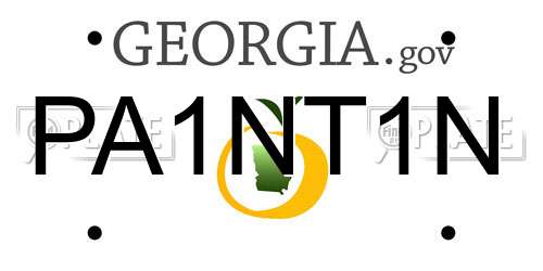 PA1NT1N Georgia License Plate