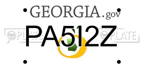 PA5I2Z Georgia License Plate