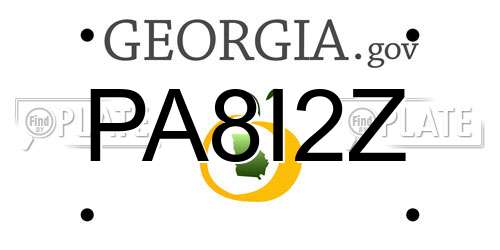 PA8I2Z Georgia License Plate