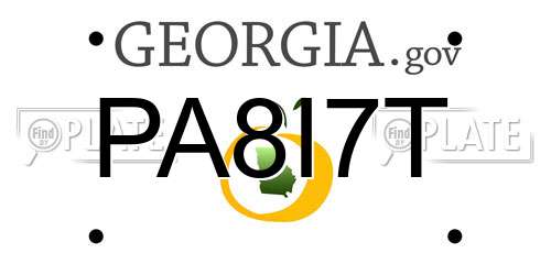 PA8I7T Georgia License Plate