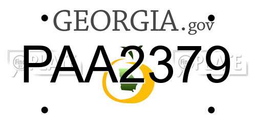 PAA2379 Georgia License Plate