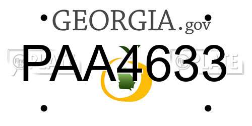 PAA4633 Georgia License Plate