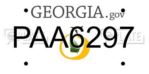 PAA6297 Georgia License Plate
