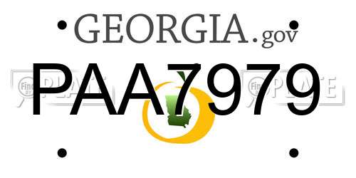 PAA7979 Georgia License Plate