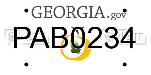 PAB0234 Georgia License Plate